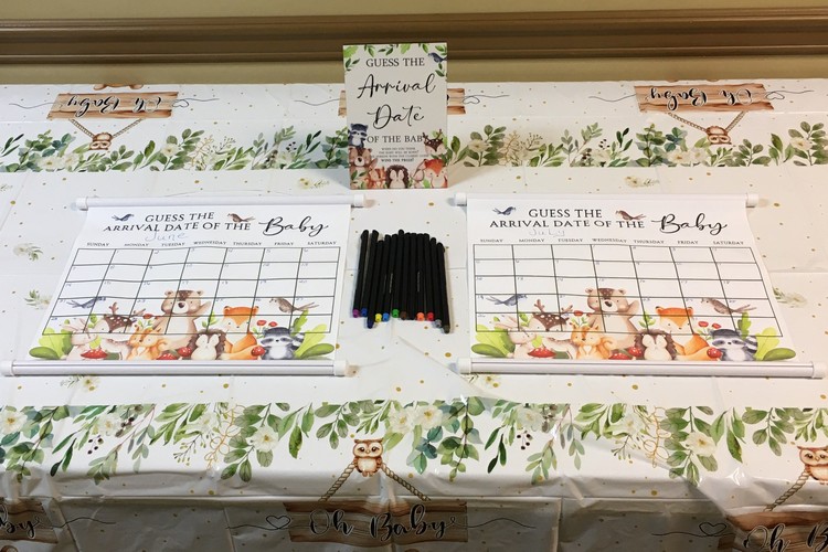 Baby shower - entry way table (detail)