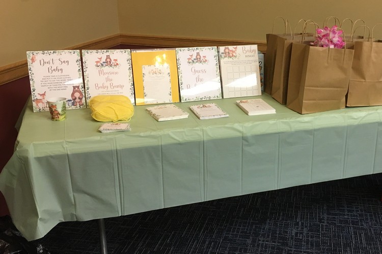 Baby shower - games and gifts table